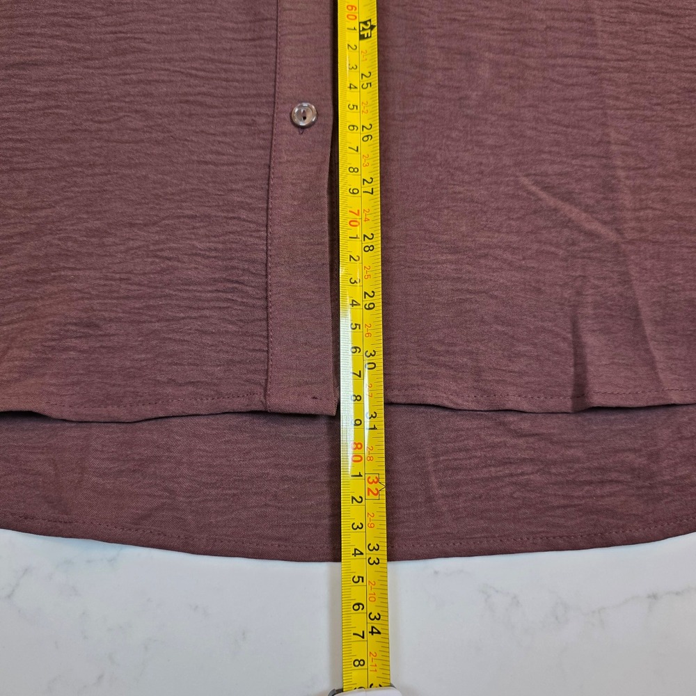 Fashion Nova Brown Textured Button Down‎ Long Sleeve Shirt 1X TT3231 SET - Picture 5 of 9